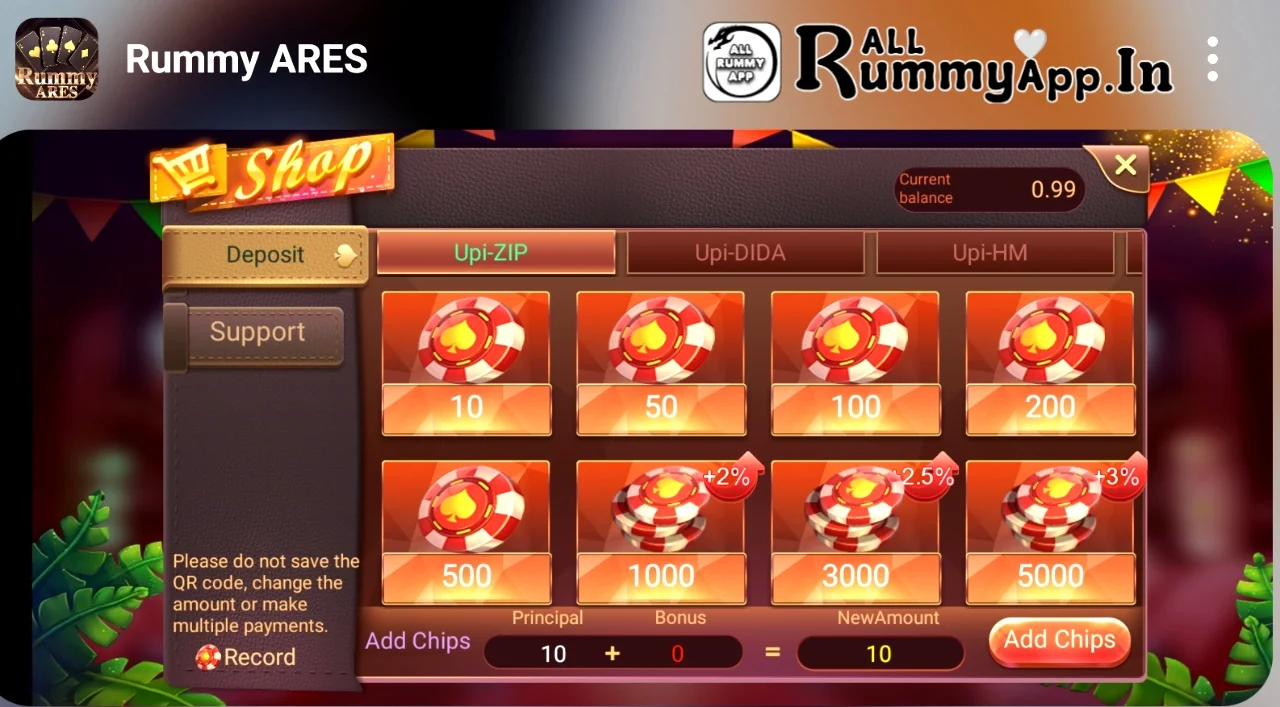 Rummy Ares APK Recharge