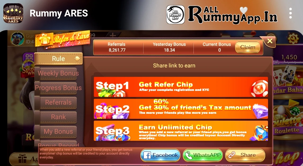 Rummy Ares APK Refer And Earn